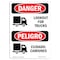 Signmission OSHA Danger Sign, Look Out For Trucks Bilingual, 10in X 7in Decal, 7" W, 10" L, Bilingual Spanish OS-DS-D-710-VS-1442 - alternate 1
